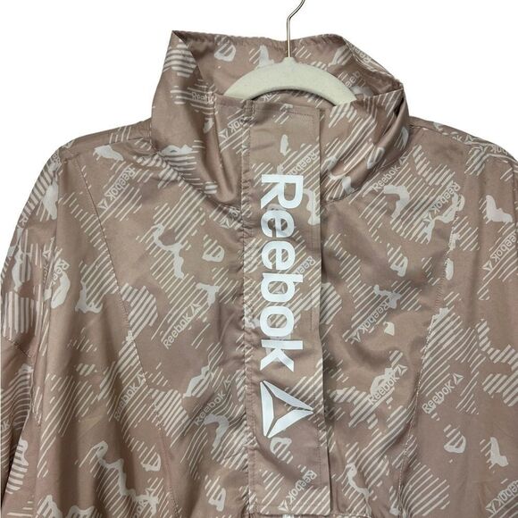 Reebok XL Printed Mesh Focus Track Jacket With Pockets Mushroom Large - Picture 8 of 16